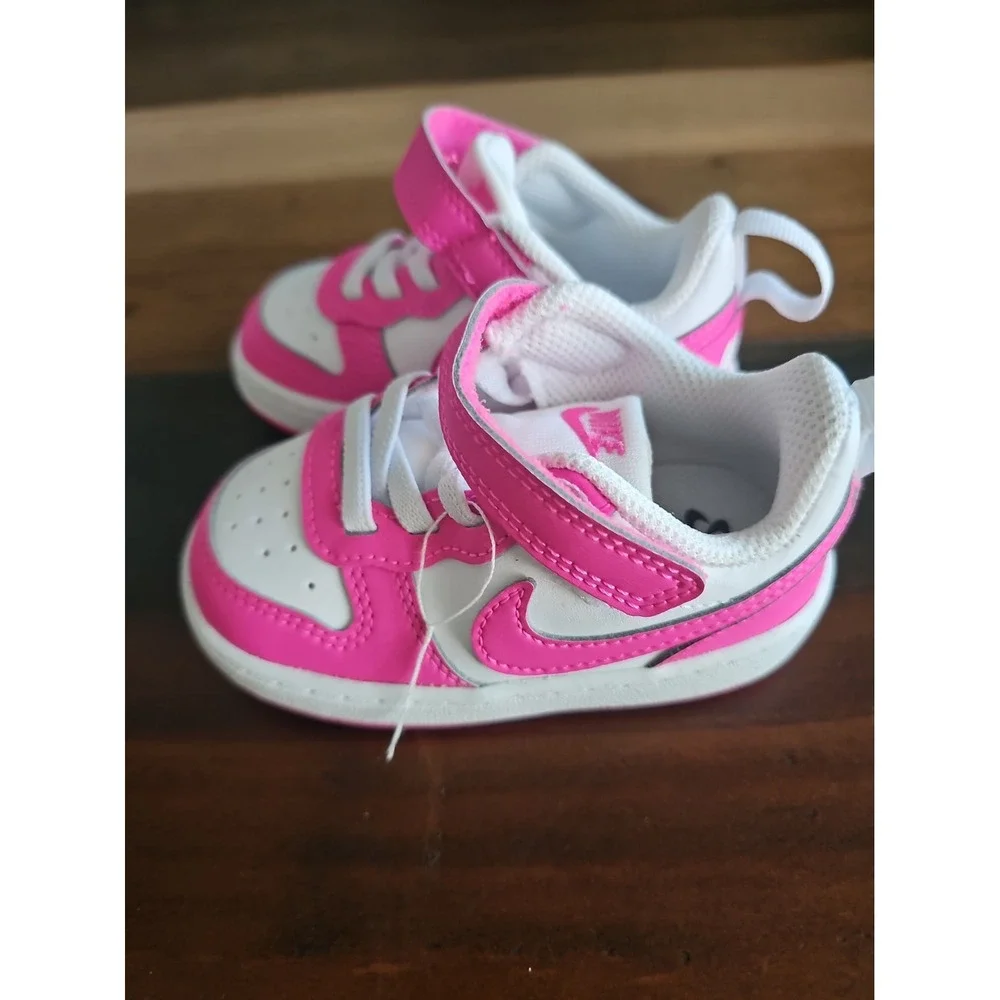 Nike Court Borough Low Recraft Toddler Shoes White Laser Fuchsia Pink Size 5C